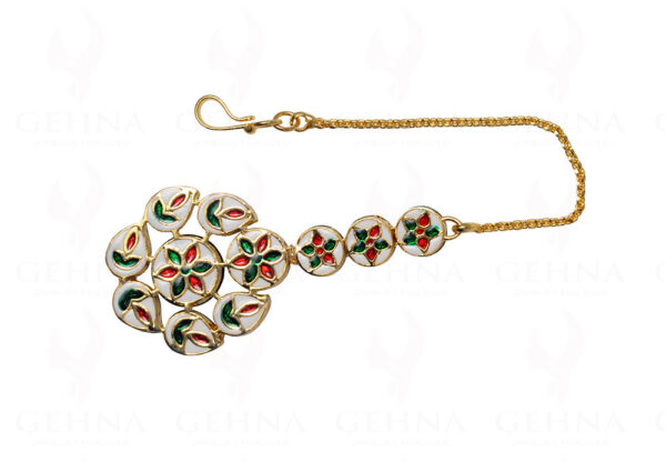 Ruby & Kundan Studded Beautiful Maang Tikka Ethnic Indian Wedding Jewelry FT-1001