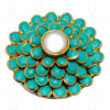 Pearl & Turquoise Color Stone Pacchi Ring Made In Rose Wood PR-1002