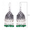 Pearl & Emerald Gemstone Cabochon Bead Earrings GE06-1002