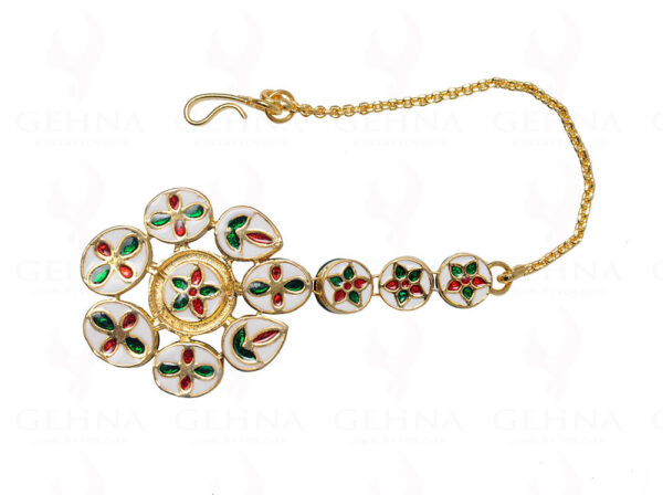 Ruby & Kundan Studded Beautiful Maang Tikka Ethnic Indian Wedding Jewelry FT-1003