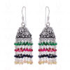 Emerald, Ruby, Blue & Yellow Sapphire Gemstone Bead Earrings GE06-1004