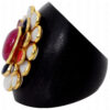 Pearl, Sapphire, Jasper ,Tourmaline & Garnet Pacchi Ring Made In Rose Wood PR-1006