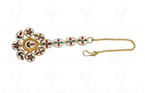 Ruby & Kundan Studded Beautiful Maang Tikka Ethnic Indian Wedding Jewelry FT-1007
