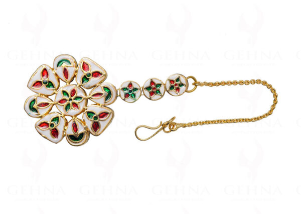 Kundan Studded Beautiful Maang Tikka With Chain Wedding Jewelry FT-1008