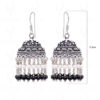 Pearl & Black Spinel Gemstone Round Bead Earrings GE06-1008