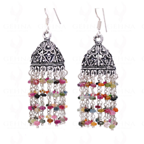 Multi Tourmaline Gemstone Faceted Bead Earrings GE06-1010