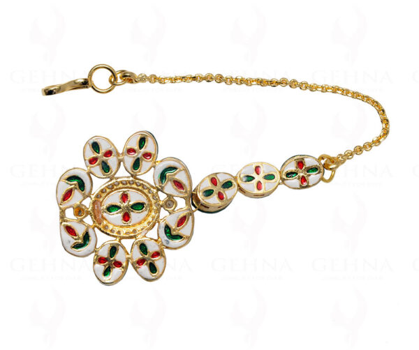 Ruby & Kundan Studded Beautiful Maang Tikka Ethnic Indian Wedding Jewelry FT-1010