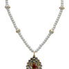 Pearl, Ruby & Cubic Zirconia Studded Pacchi Necklace - PN-1012