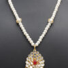 Pearl, Ruby & Cubic Zirconia Studded Pacchi Necklace - PN-1012