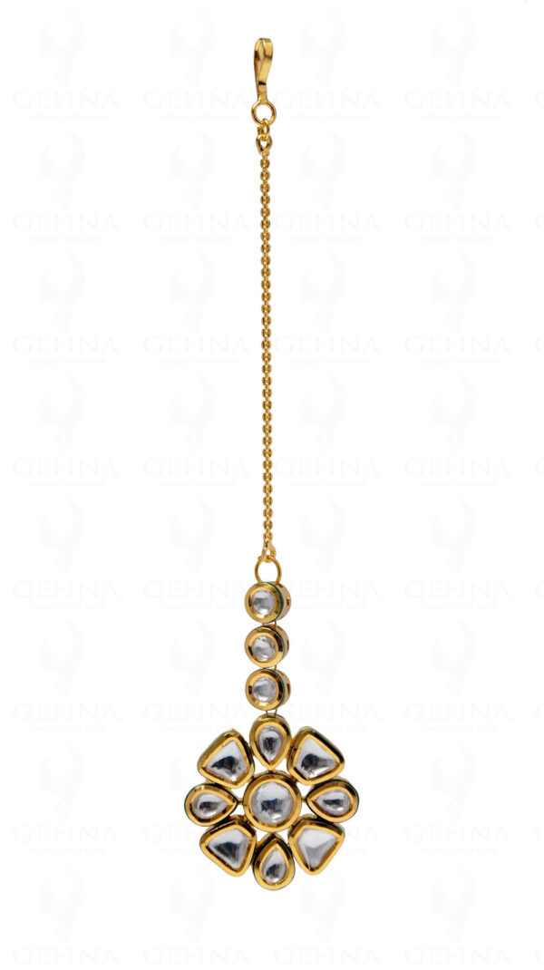 Buy Beautiful Best Quality - Kundan Studded Indian Maang Tikka With Chain FT-1012