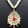 Pearl, Ruby & Cubic Zirconia Studded Pacchi Necklace - PN-1012