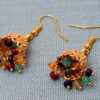 Emerald, Ruby & Blue Sapphire Gemstone Bead Earrings GE06-1013