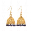 Blue Sapphire Round Bead Earrings With Yellow Gold Rhodium GE06-1014