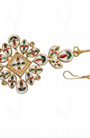 Ruby & Kundan Studded Beautiful Maang Tikka Ethnic Indian Wedding Jewelry FT-1014