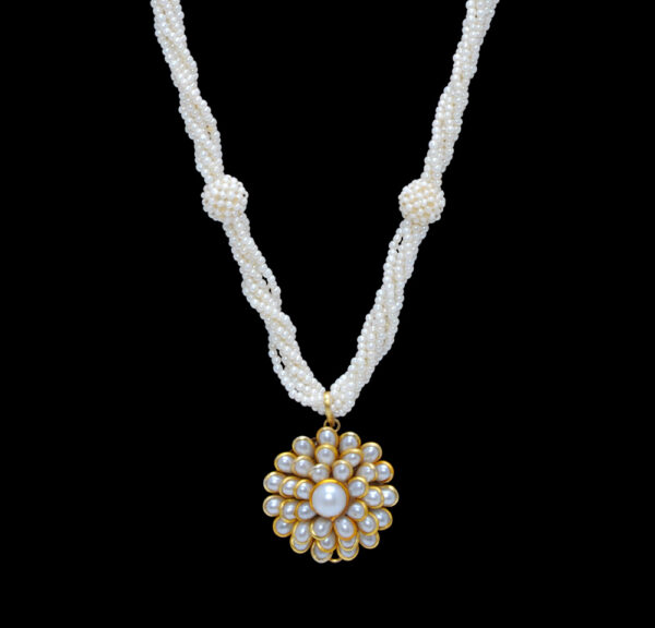 Pearl Studded Pendant With Pearl Chain - PN-1014