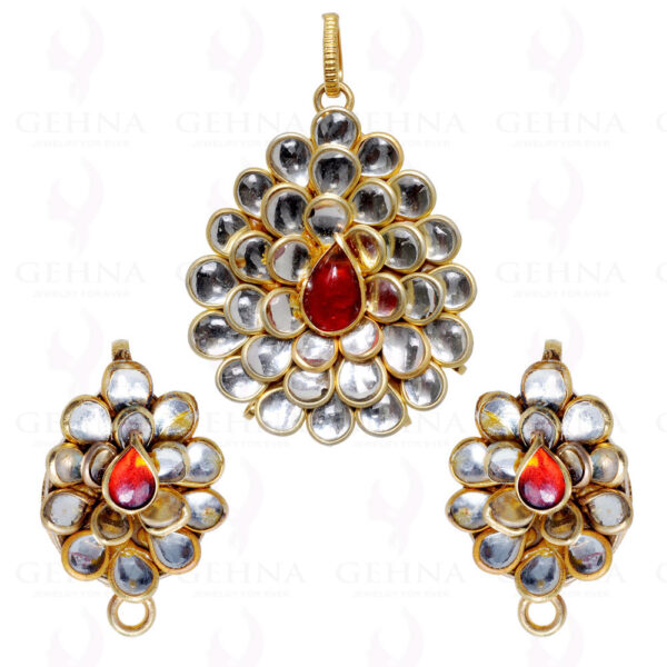 Kundan & Ruby Stone Studded Pacchi Set PP-1016