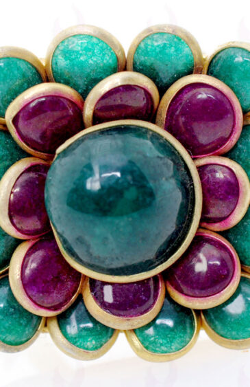 Pleasing Pacchi Ring Made In Ruby & Emerald Colour Stone PR-1016
