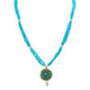 Pacchi Pearl Turquoise Coral Studded Pendant & Earring Set - PN-1017