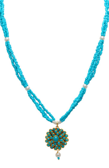 Pacchi Pearl Turquoise Coral Studded Pendant & Earring Set – PN-1017
