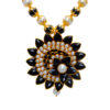 Pearl & Black Onyx Studded Pendant & Earring Set - PN-1019