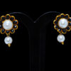 Pearl & Black Onyx Studded Pendant & Earring Set - PN-1019