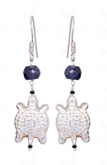 Blue Sapphire Gemstone Bead Earrings GE06-1020