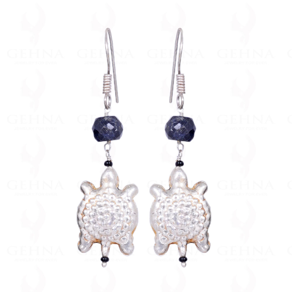 Blue Sapphire Gemstone Bead Earrings GE06-1020