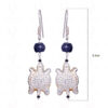 Blue Sapphire Gemstone Bead Earrings GE06-1020