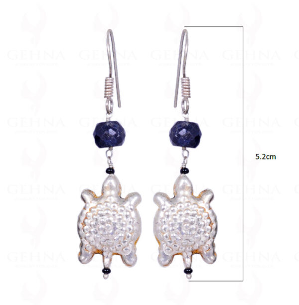 Blue Sapphire Gemstone Bead Earrings GE06-1020