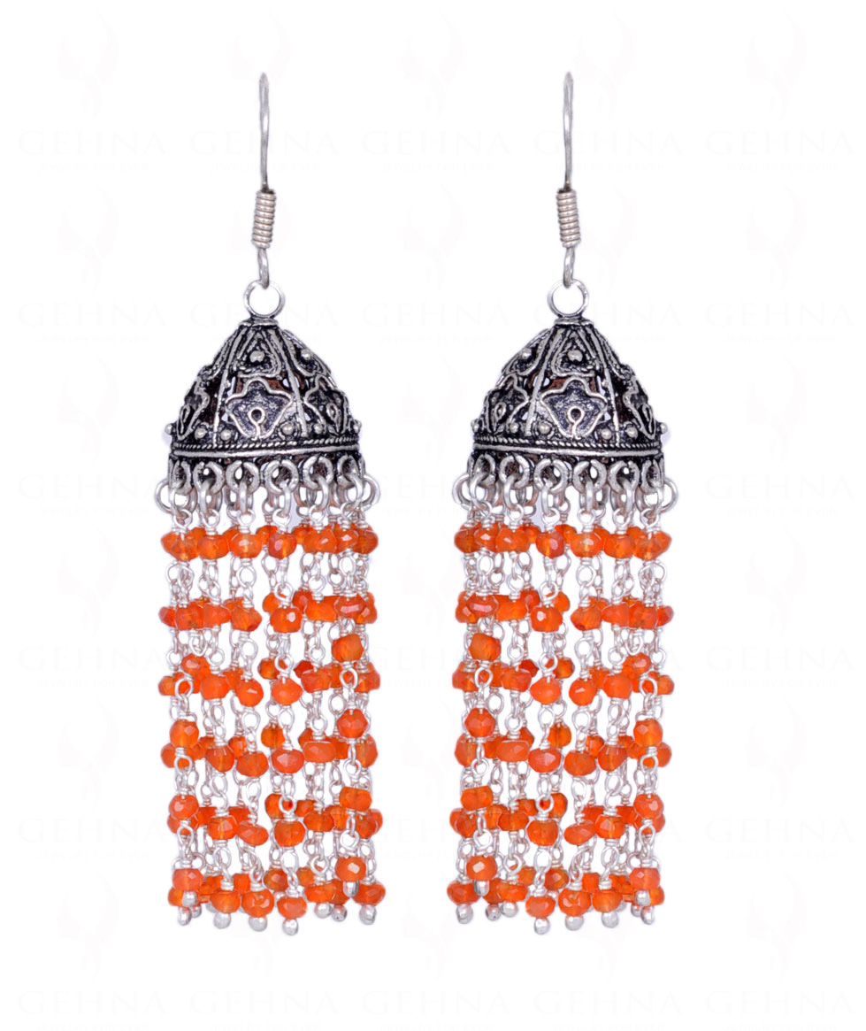 Carnelian Gemstone Faceted Bead Earrings GE06-1021