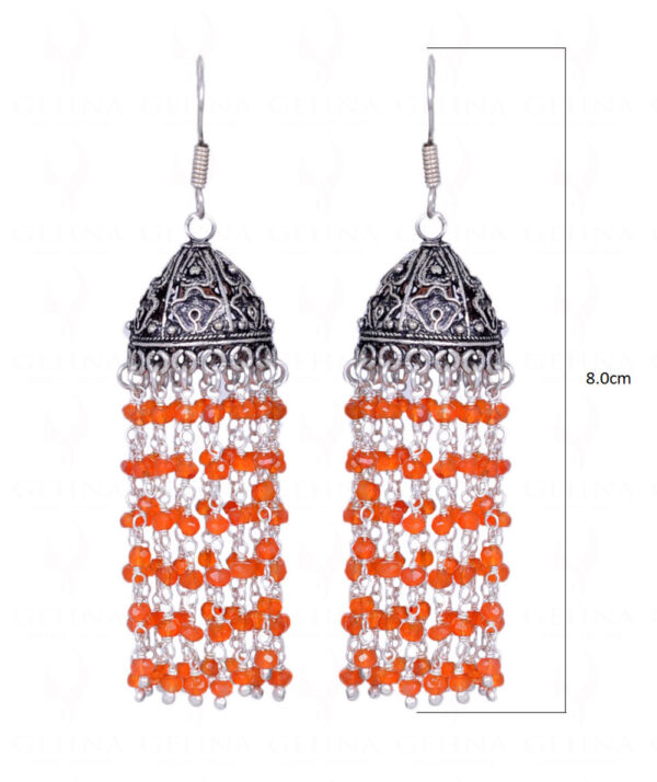 Carnelian Gemstone Faceted Bead Earrings GE06-1021