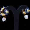 Pear & Lapis Color Stone Studded Pendant & Earring Set - PN-1021