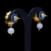 Pearl & Coral Color Stone Studded Pendant & Earring Set  - PN-1022