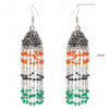 Emerald Sapphire & Carnelian Gemstone Bead Jhumki Style Earrings GE06-1024
