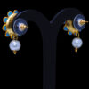 Pearl & Turquoise Color Stone Studded Pacchi Pendant & Earring Set - PN-1024