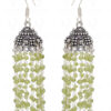 Peridot Faceted Knotted Beads In Silver With Oxidized Jhumki GE06-1026