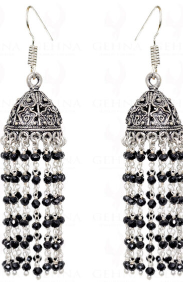 Natural Black Spinel Gemstone Bead Earrings GE06-1027