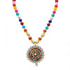 Pearl & Multi Color Stone Studded Pacchi Pendant & Earring Set - PN-1027