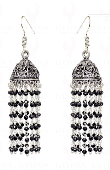 Natural Black Spinel Gemstone Bead Earrings GE06-1027