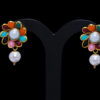 Pearl & Multi Color Stone Studded Pacchi Pendant & Earring Set - PN-1027