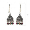Ruby, Emerald & Sapphire Gemstone Bead Jhumki In .925 Silver Overlay GE06-1028