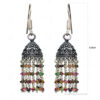Multi Tourmaline Gemstone Bead Jhumki In .925 Silver Overlay GE06-1029