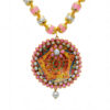 Pearl & Rose Quartz Studded Pacchi Pendant & Earring Set - PN-1029