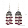Red Garnet Gemstone Studded Jhumki In.925 Silver Overlay GE06-1038