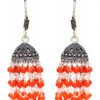 Carnelian Gemstone Studded Jhumki In.925 Silver Overlay GE06-1041