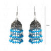 Turquoise Gemstone Studded Jhumki In Silver GE06-1043