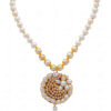 Pearl Studded Pacchi Art Pendant & Earring Set - PN-1044