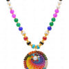 Multi Color Stone Studded Pacchi Pendant & Earring Set - PN-1045