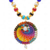 Multi Color Stone Studded Pacchi Pendant & Earring Set - PN-1045