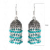 Turquoise Gemstone Bead Jhumki In Silver GE06-1045